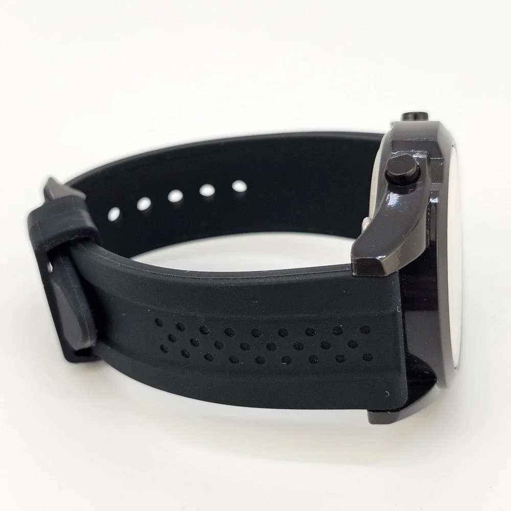 Men's Digital Watch 48MM Black Case Black Plastic Bands New Battery‎